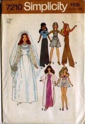 7210 19''TIFFANY DOLL 75 BRIDE DRESS,CAFTAN,OVERALL,UNDIE PATTERN